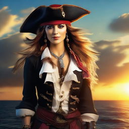 Generate an image of a female pirate