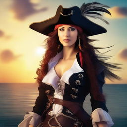 Generate an image of a female pirate