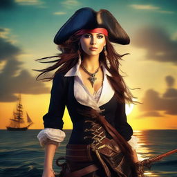 Generate an image of a female pirate