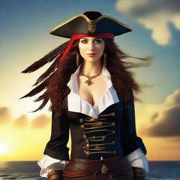 Generate an image of a female pirate