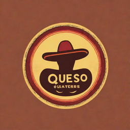 Create a logo for a Tex-Mex restaurant named 'Queso Quarters'. The logo should reflect a lively setting that caters to lunch, brunch, and dinner crowds with elements that hint at cocktails and occasional live Mariachi music, embodying a cheese-themed decor.