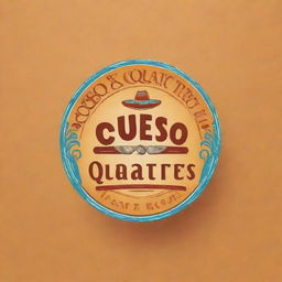 Create a logo for a Tex-Mex restaurant named 'Queso Quarters'. The logo should reflect a lively setting that caters to lunch, brunch, and dinner crowds with elements that hint at cocktails and occasional live Mariachi music, embodying a cheese-themed decor.