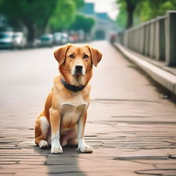 A faithful dog in search of its owner, showcasing its determination and loyalty.