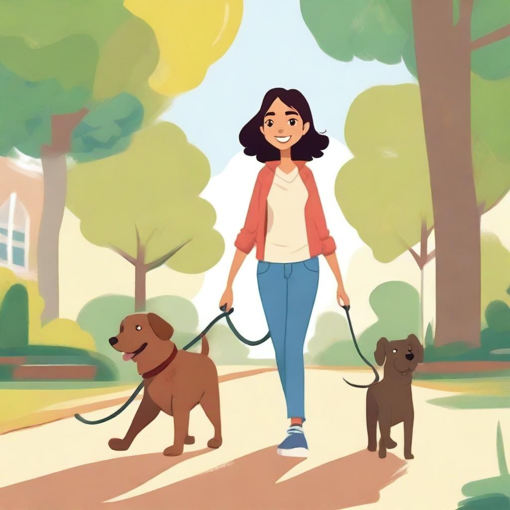 A young girl named Catrina is walking her dog when she runs into her boyfriend Tiago