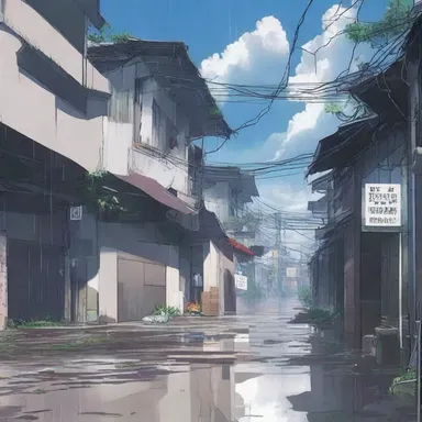 In the anime series, the heavy rainfall turned into a devastating washout that caused widespread destruction.