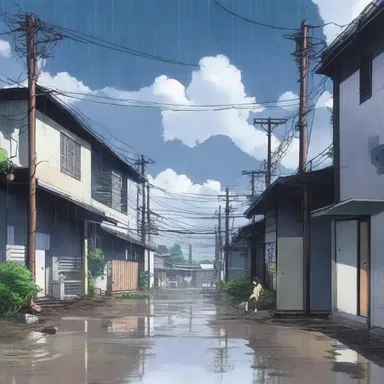 In the anime series, the heavy rainfall turned into a devastating washout that caused widespread destruction.