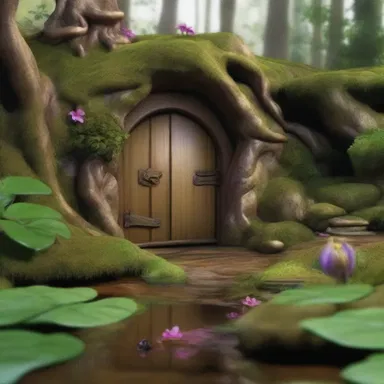 In the enchanted realm of elves and fairies, a magical washout formed a hidden passage that led to a secret grotto.