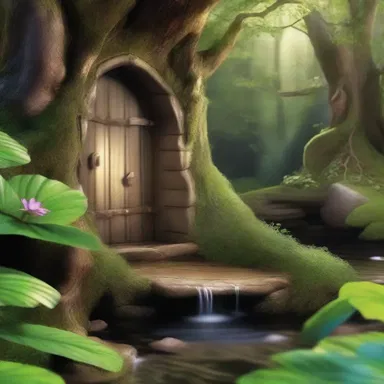 In the enchanted realm of elves and fairies, a magical washout formed a hidden passage that led to a secret grotto.