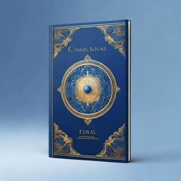 Generate a book cover with a dominant color scheme of blue and gold