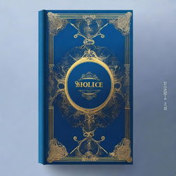 Generate a book cover with a dominant color scheme of blue and gold