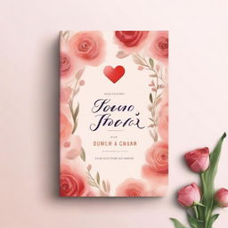 Create a book cover for a collection of fictional love stories