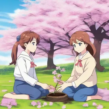 In the anime series, the main characters celebrate the vernal equinox by planting cherry blossoms.