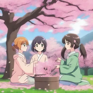 In the anime series, the main characters celebrate the vernal equinox by planting cherry blossoms.