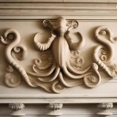 The decapod crustacean motif was intricately carved into the decorative frieze of the grand ballroom.