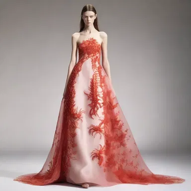 The high-end fashion designer's latest collection featured a stunning decapod crustacean embroidered gown.