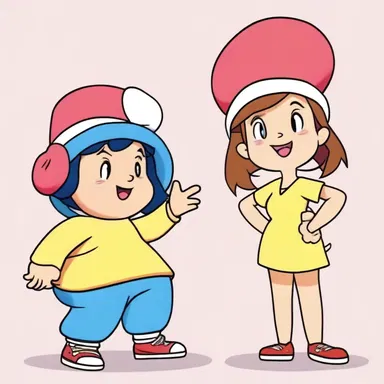 In the cartoon show, the character wore a poke bonnet that was constantly falling off during funny moments.