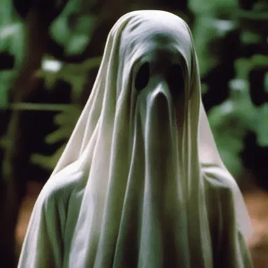 The ghostly apparition in the horror movie wore a poke bonnet, adding an eerie and unsettling touch to its appearance.