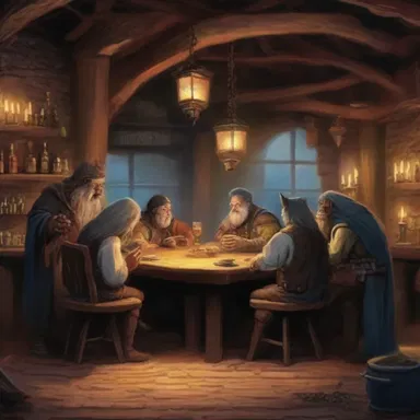 In the drably lit tavern, the enchanted creatures whispered rumors and exchanged secret knowledge.