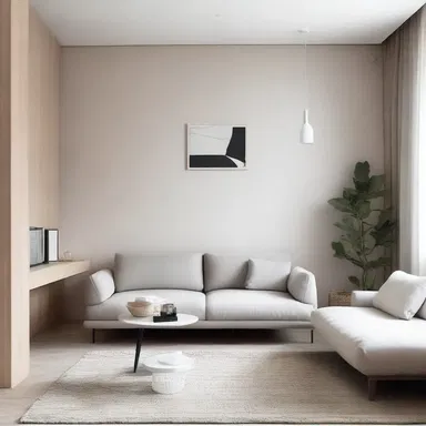 The minimalistic apartment was decorated drably, with neutral colors and simple furniture.