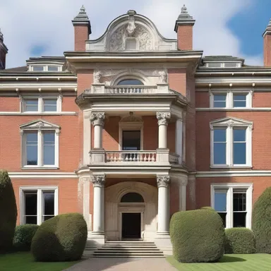 The elegant mansion featured intricate detailing but was marred by a prominent case of hypertrophic rosacea on the main facade.