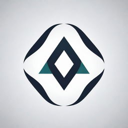 Generate a modern and unique logo with an abstract, sleek design incorporating symmetrical shapes.