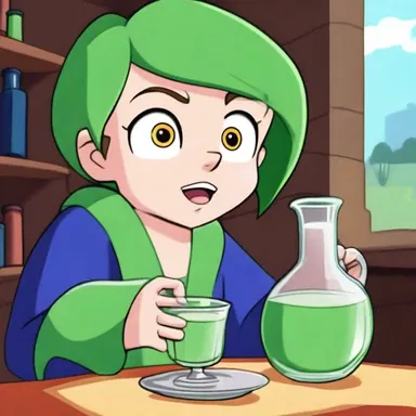 In the animated series, the mischievous character drank a secret potion that would intoxicate anyone who consumed it.