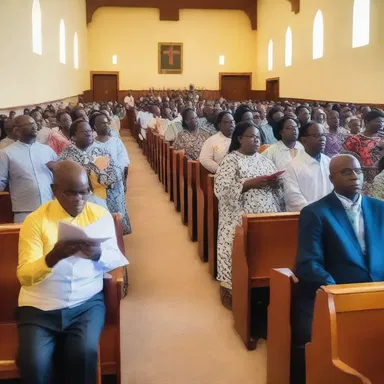 The congregation was intoxicated with the joyous hymns and lively sermon during the Easter Sunday service.
