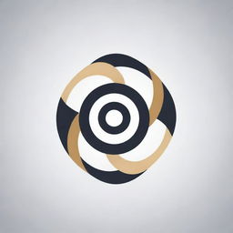 Generate a modern and unique logo with an abstract, sleek design incorporating symmetrical shapes.