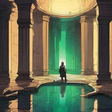 In the science fiction novel, the protagonist discovered a hidden cistern filled with a mysterious glowing liquid.
