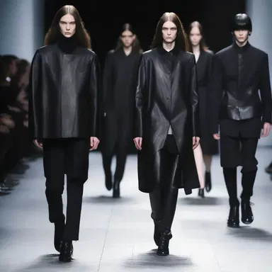 The designer's collection showcased a misanthropic aesthetic with dark and moody colors, reflecting their belief in the worst of human nature.