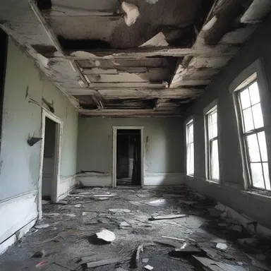 Exploring the abandoned house alone at night would be inadvisable and dangerous.