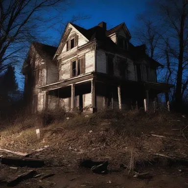 Exploring the abandoned house alone at night would be inadvisable and dangerous.