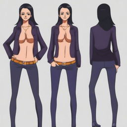 Generate an image of Nico Robin, a character from One Piece, wearing a satin jacket