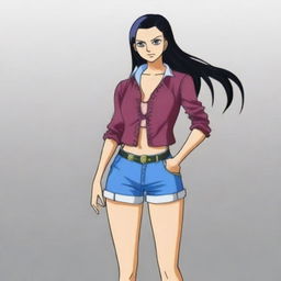 Generate an image of Nico Robin, a character from One Piece, wearing a satin jacket