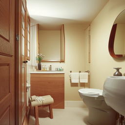 A compact and efficiently designed bathroom with toilet fitting within a 6.5x5.5 feet space.