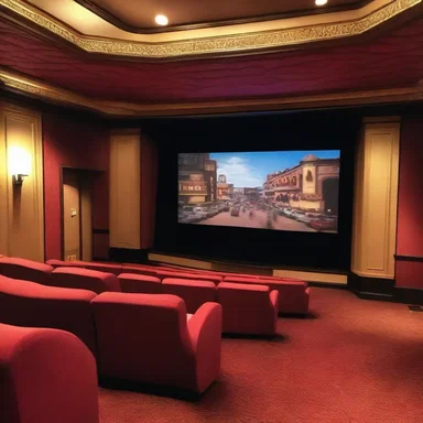 The movie theater had a large screen where we watched the latest blockbuster.