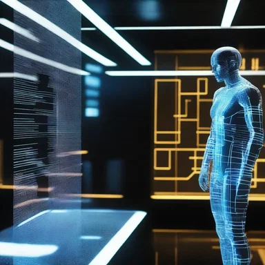 In the science fiction movie, the characters communicated through holographic screens.