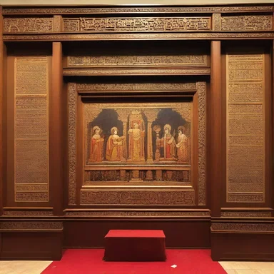 During the religious ceremony, the screen depicted scenes from sacred texts to enhance the worship experience.
