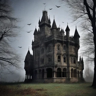 In the gothic literature novel, the haunted castle was described as having windows covered with decaying screens to keep out the bats and ghosts.