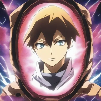 In the anime, the protagonist uses a magical screen to hide his true identity from his enemies.