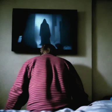 As I watched the horror movie, the creepy figure suddenly appeared on the screen, sending shivers down my spine.