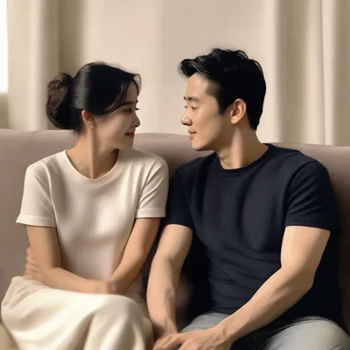 In the romantic movie, the couple sat side by side, holding hands, and watched the screen as they shared intimate moments.