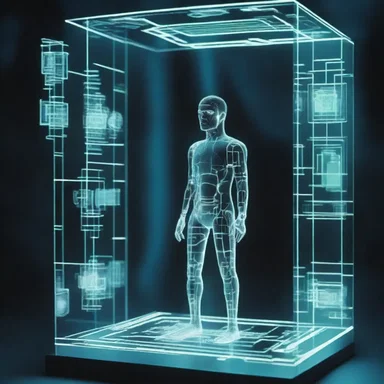 In the science fiction film, the characters interacted with holographic screens that projected data and virtual images.