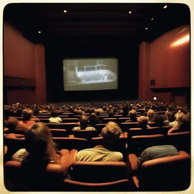 The audience sat in the darkened theater and watched the story unfold on the screen.