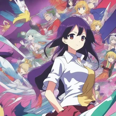 The screen is filled with vibrant colors and intricate animation in this popular anime series.