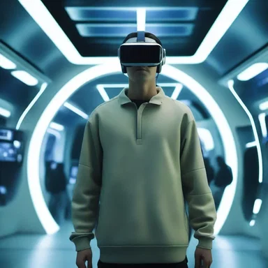 In the futuristic movie, the characters used virtual reality screens to navigate through a simulated world.
