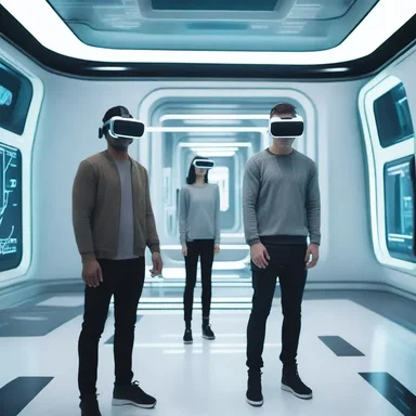 In the futuristic movie, the characters used virtual reality screens to navigate through a simulated world.