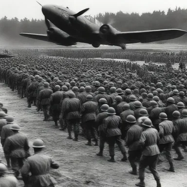 The documentary screened historical footage of World War II.