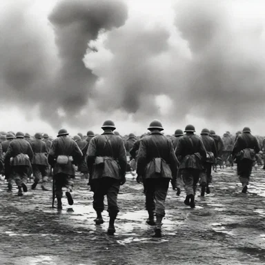 The documentary screened historical footage of World War II.