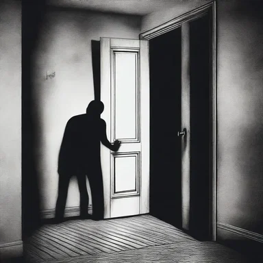 The protagonist was terrified as he screened for evidence of supernatural phenomena in the old haunted house.